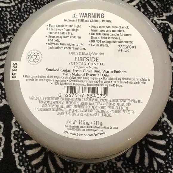 Bath and body works fireside candle with decorative lid - Picture 4 of 4